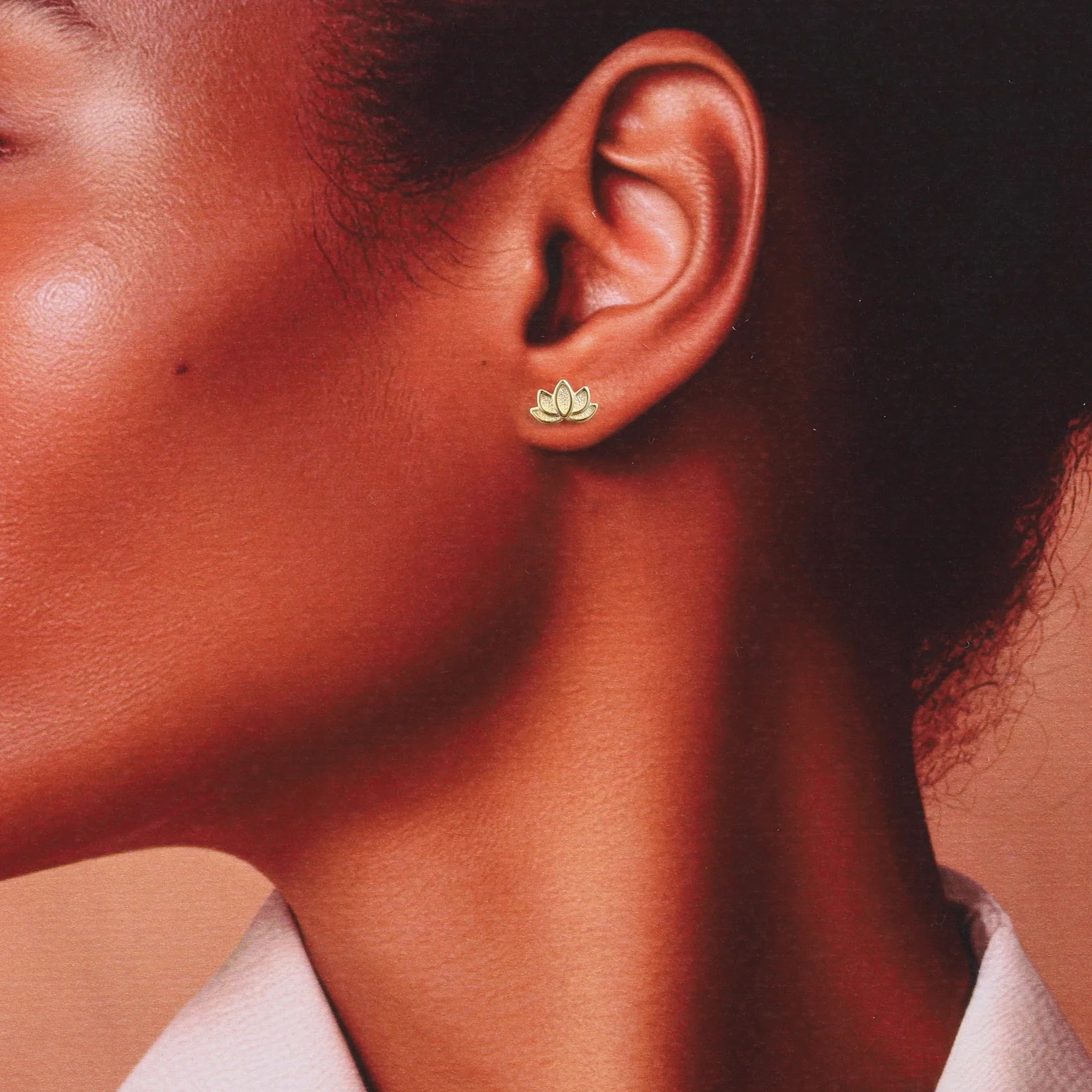 Attic - Lotus Flower Earrings - Gold