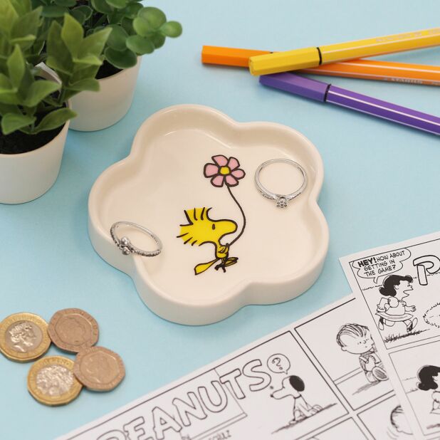 Snoopy - Peanuts Flower Shaped Trinket Dish - Woodstock