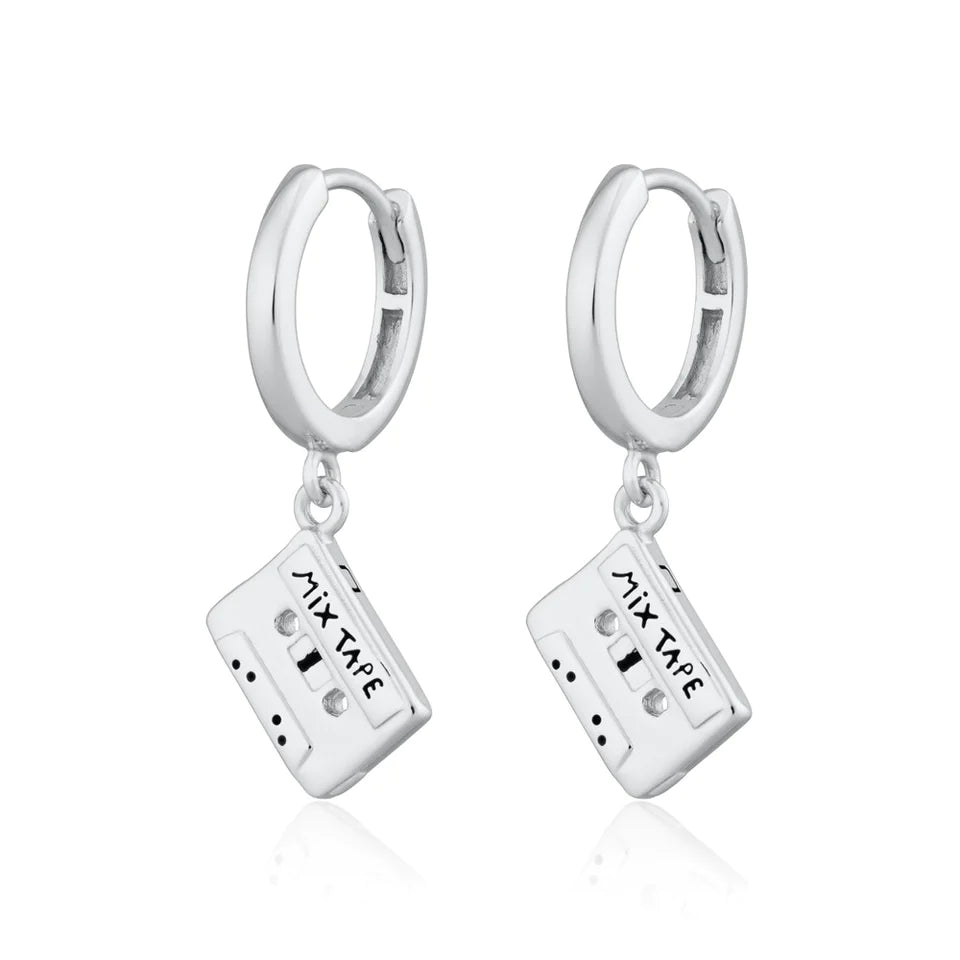 Mix Tape Charm Hoops - SS