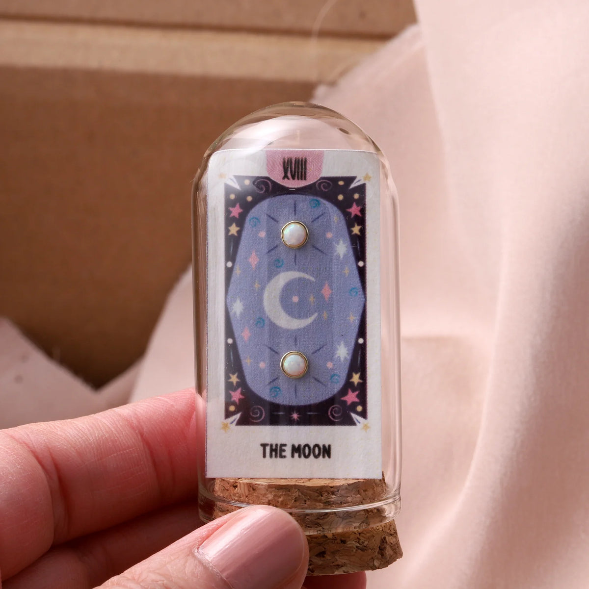 Moon Moonstone Earrings - Gold