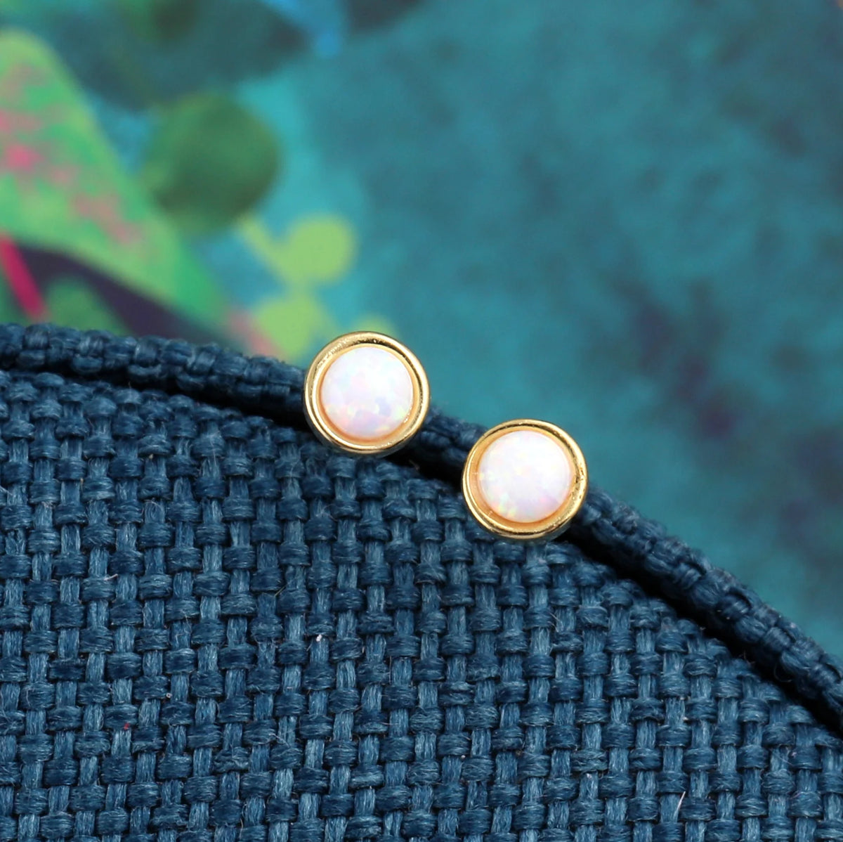 Moon Moonstone Earrings - Gold