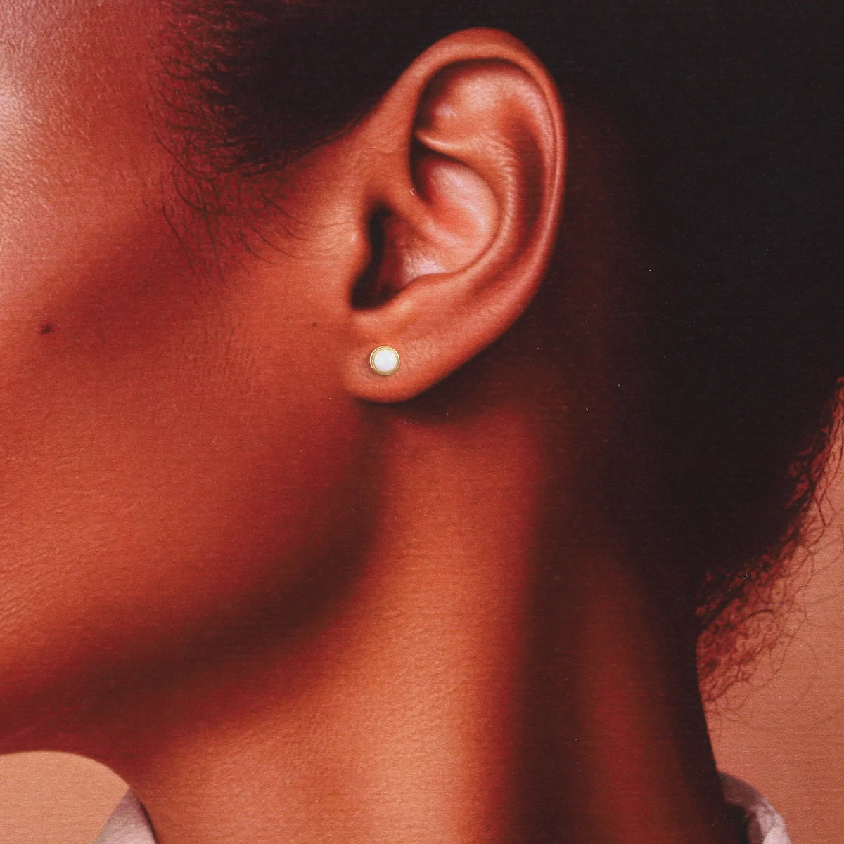 Moon Moonstone Earrings - Gold