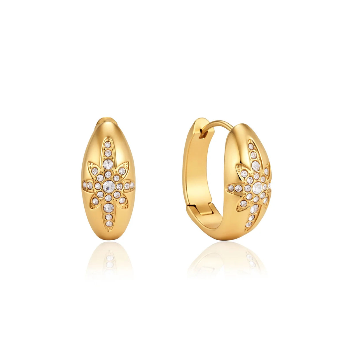 North Star Crystal Inset Hoop Earrings