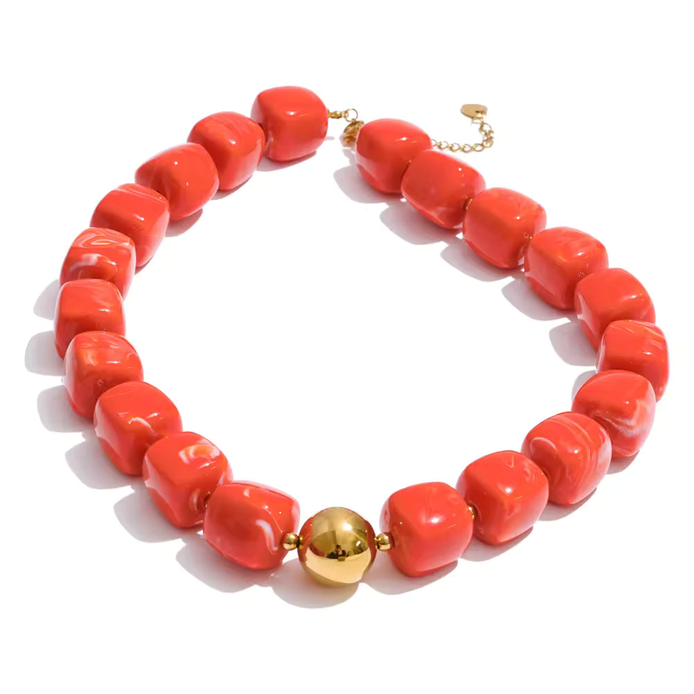 Acrylic Beaded Chunky Necklace
