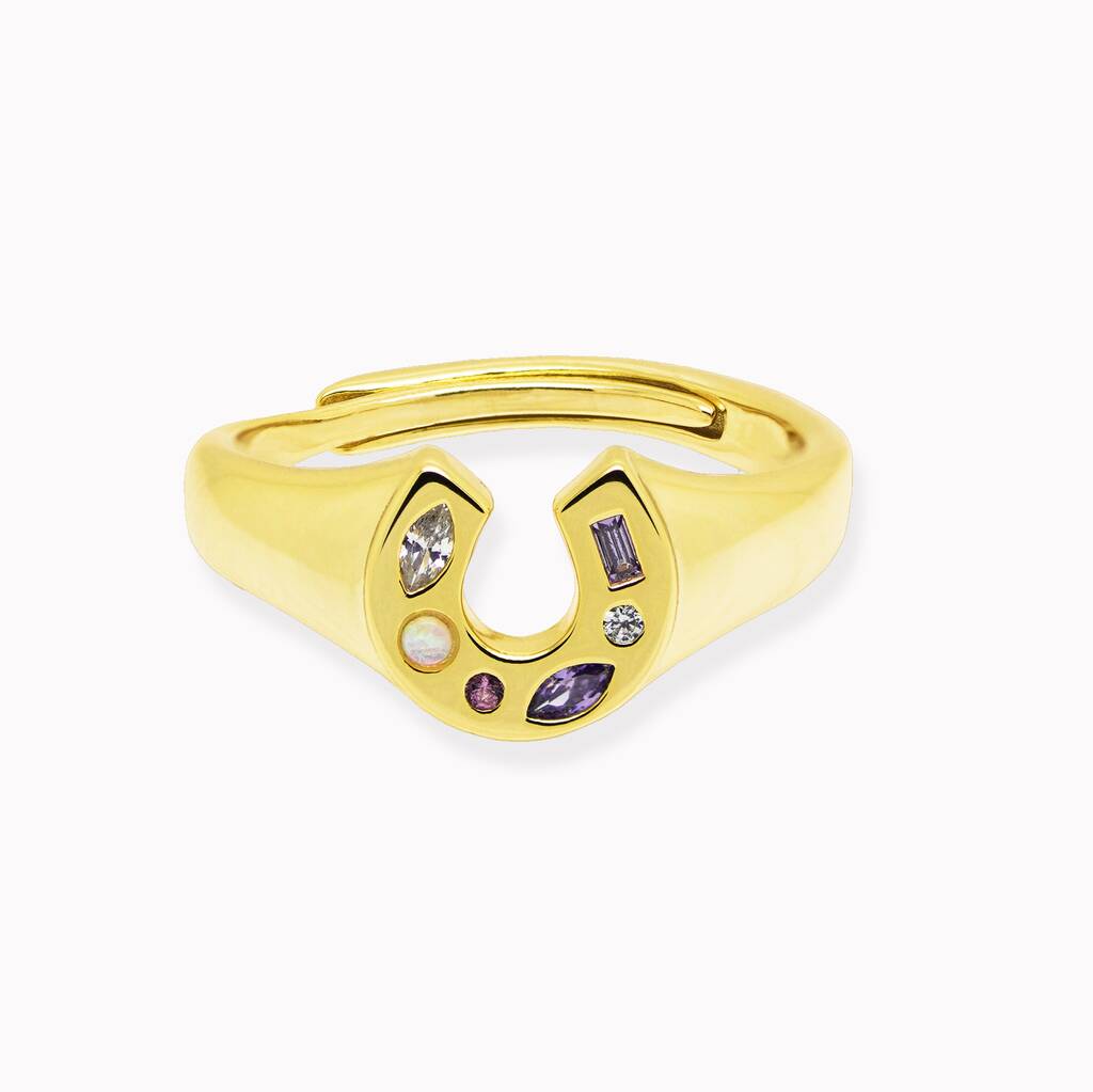 Mini Lucky Charm Adjustable Signet Ring - Gold
