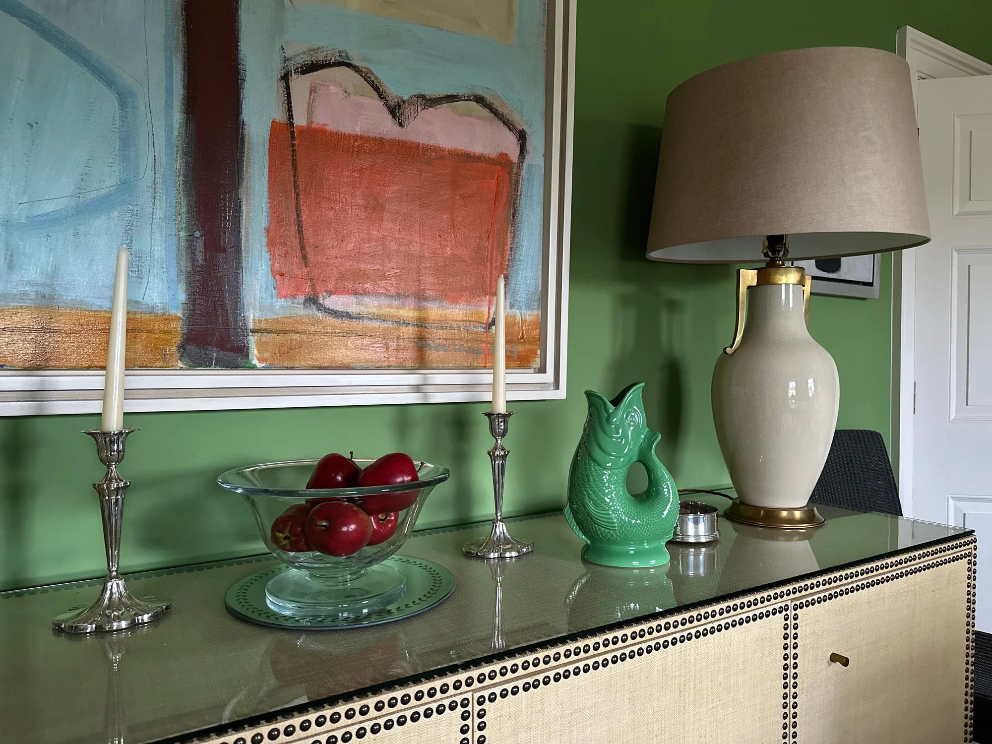 Gurgly Jug  - Pea Green Large