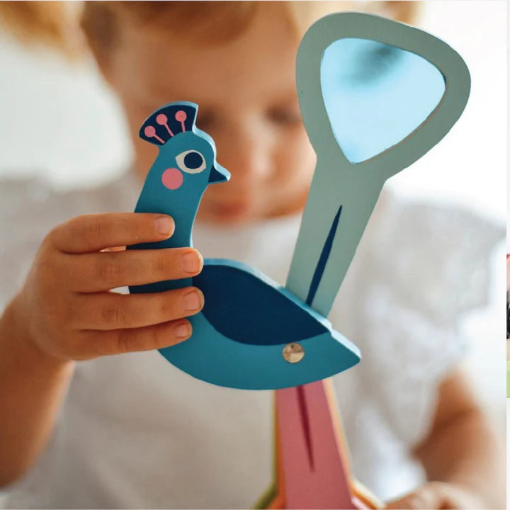 Peacock Colours Viewer - wooden toy