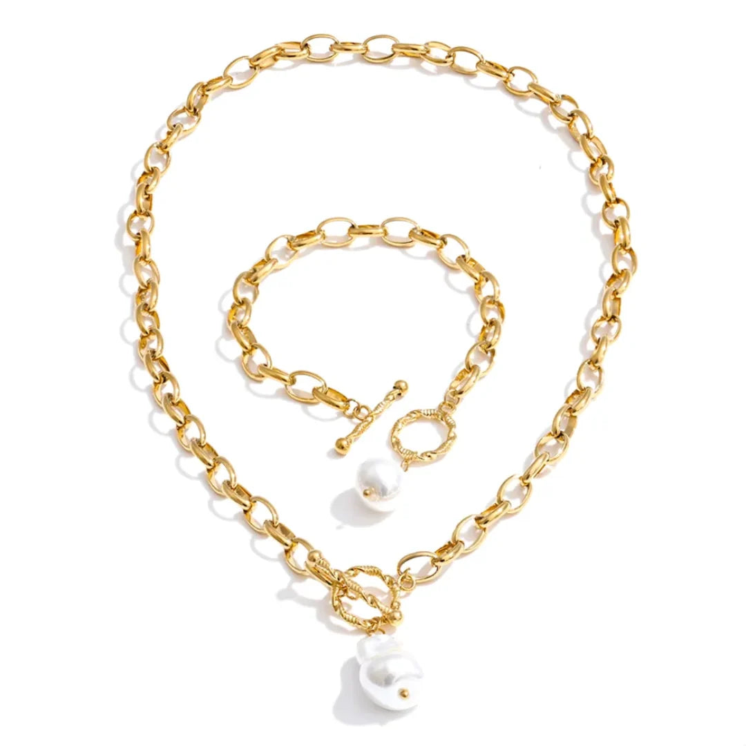 Large Pearl Pendant Bracelet
