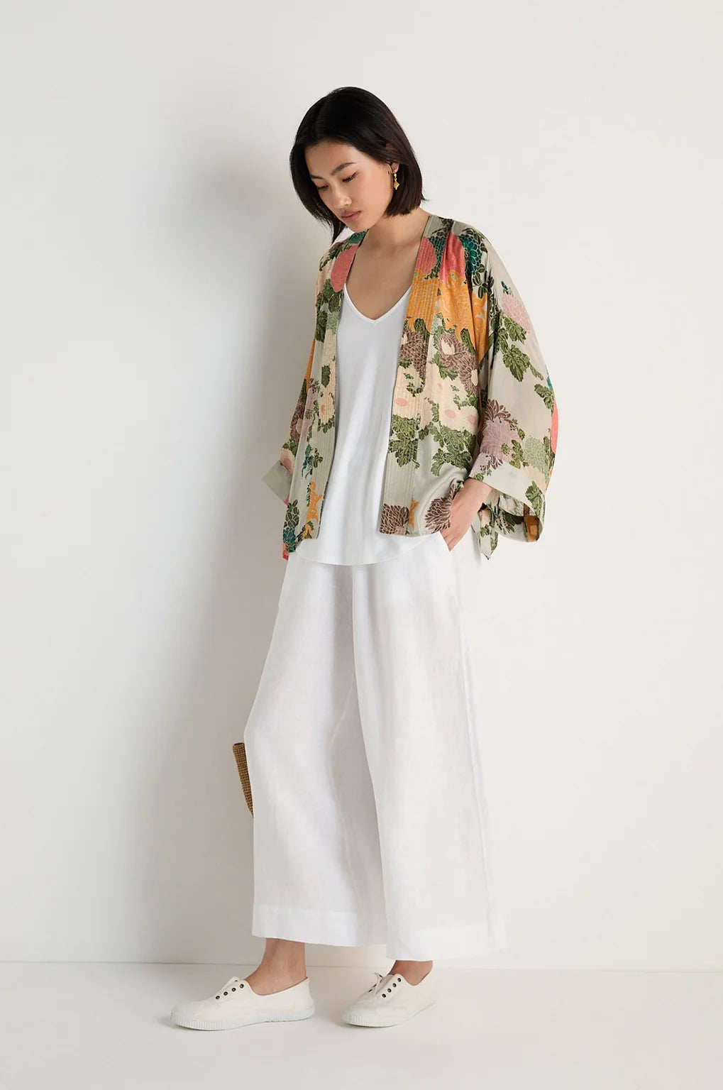 One Hundred Stars Kimono - Jacquard Putty