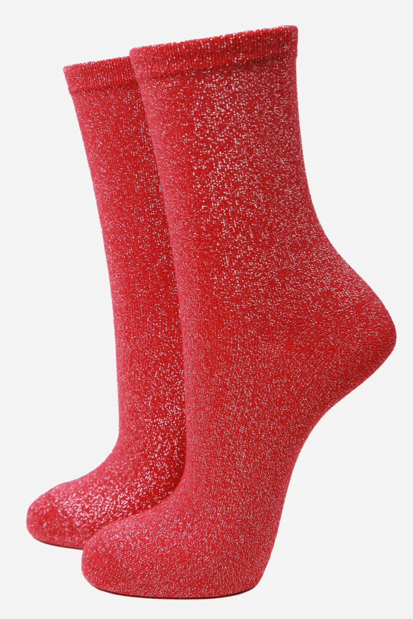 Red All Over Glitter Socks