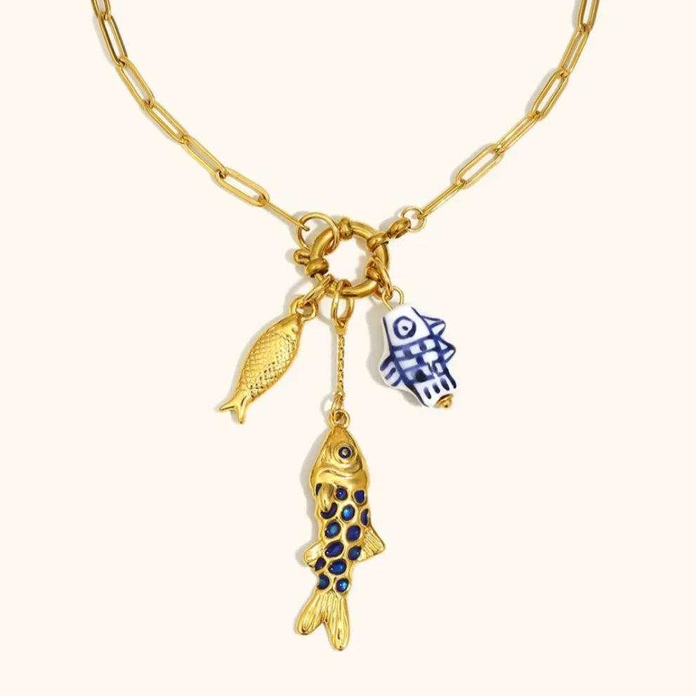 Blue Fish Necklace
