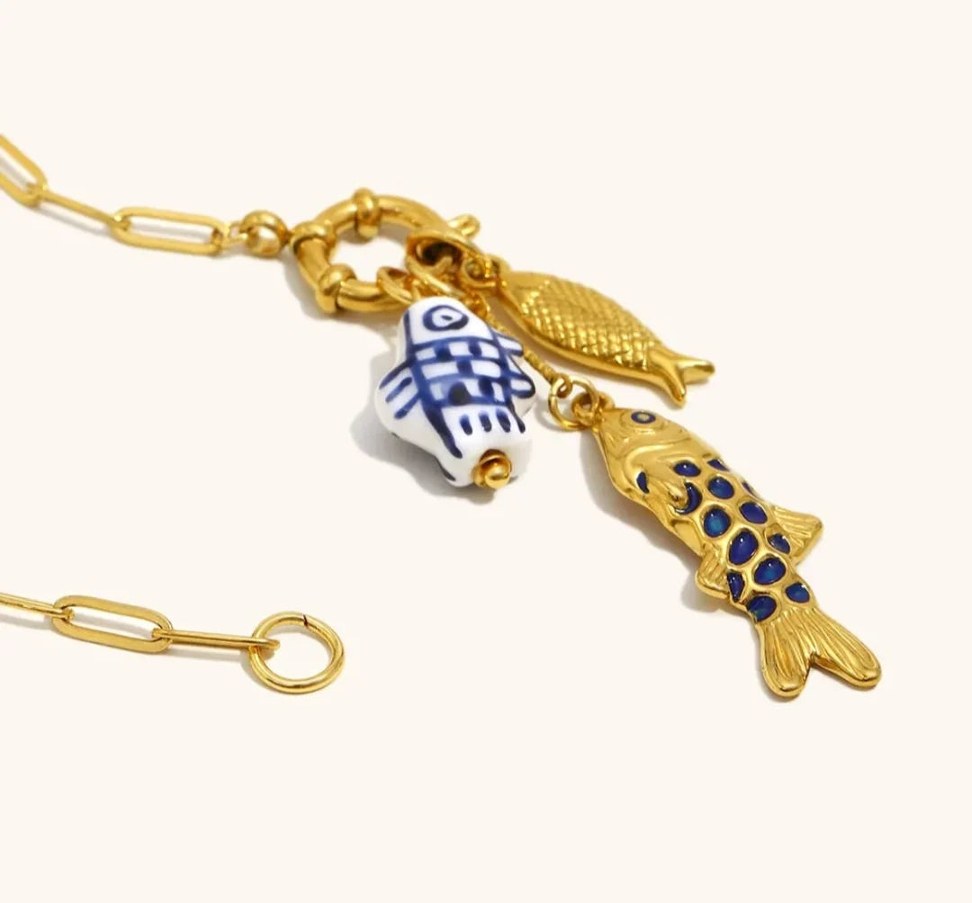 Blue Fish Necklace