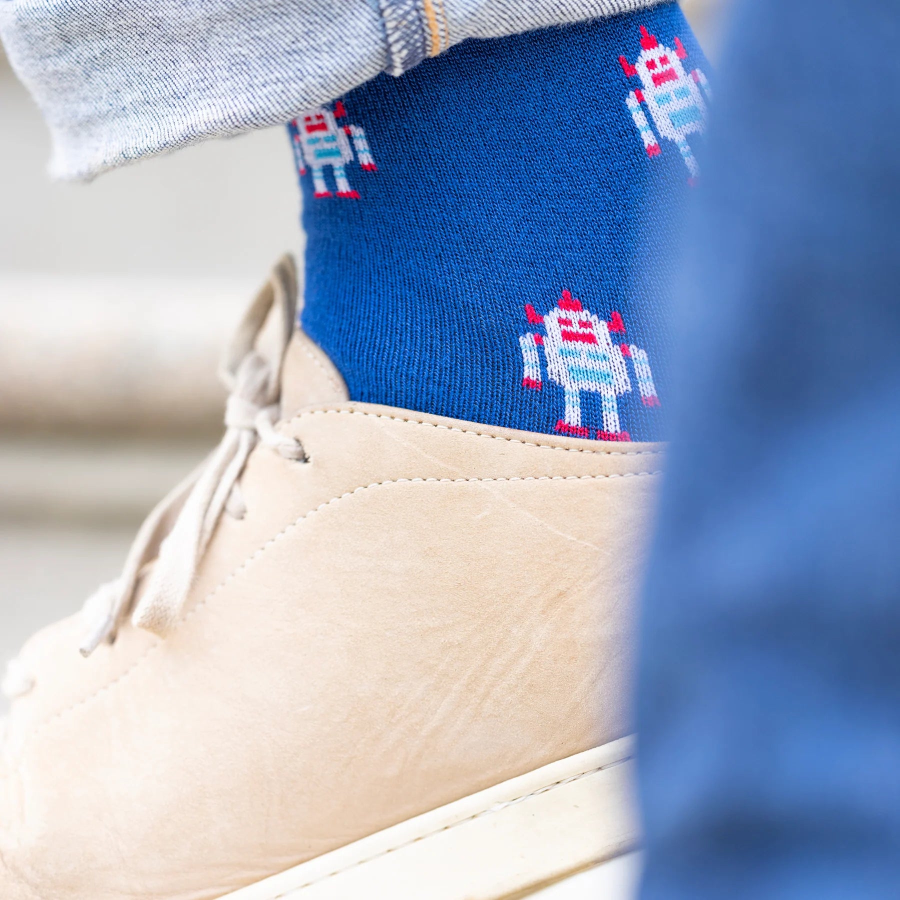 Swole Panda - Robot Bamboo Socks L