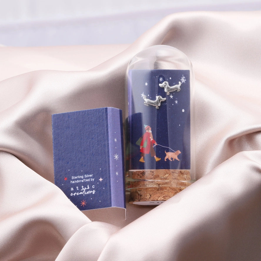 Kinfolk - Sausage Dog Earrings - Silver