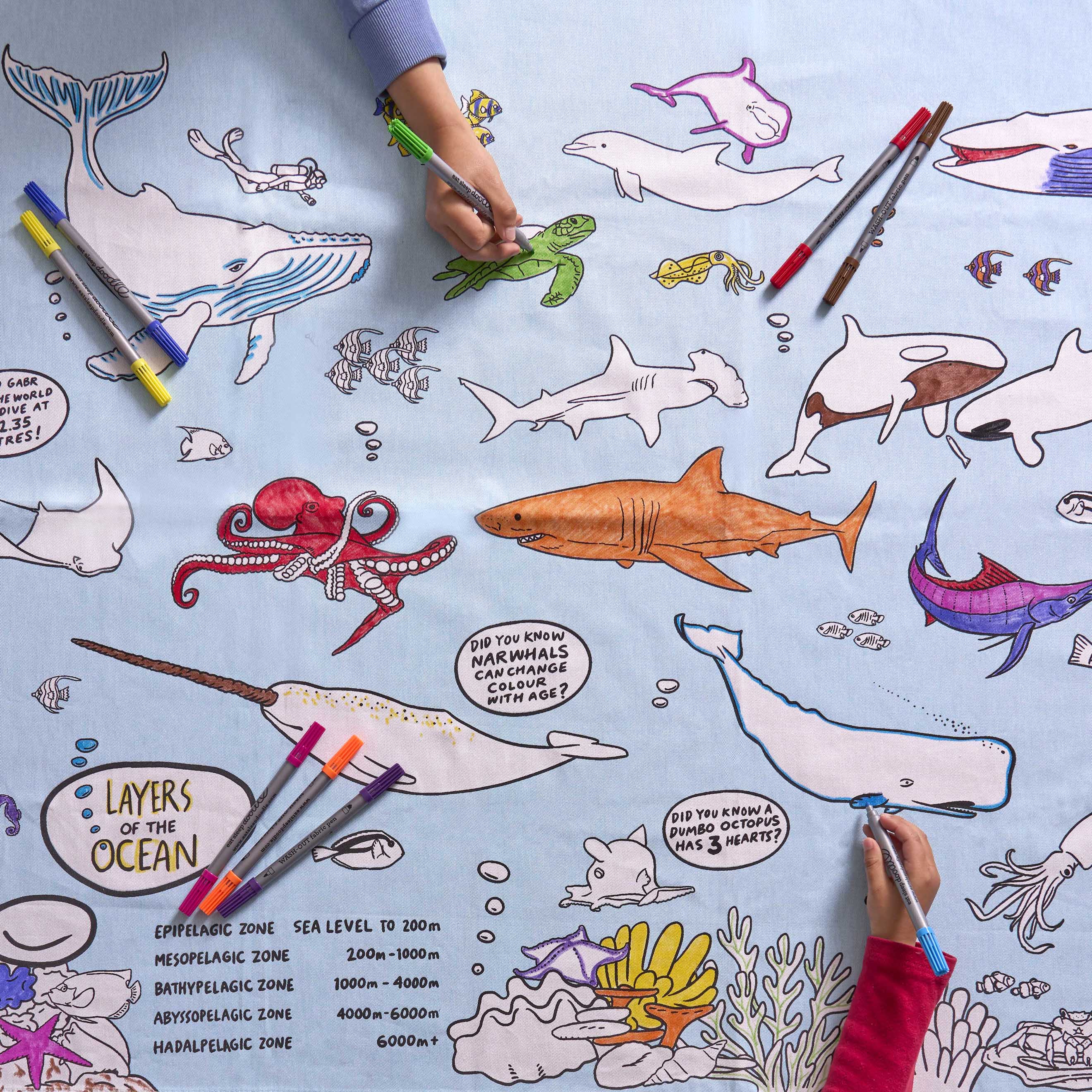 Eat Sleep Doodle - Tablecloth Under the Sea