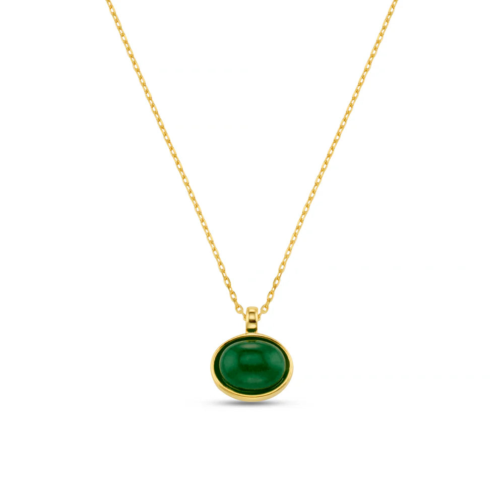 Orelia - Semi-Precious Green Jade Pendant Necklace