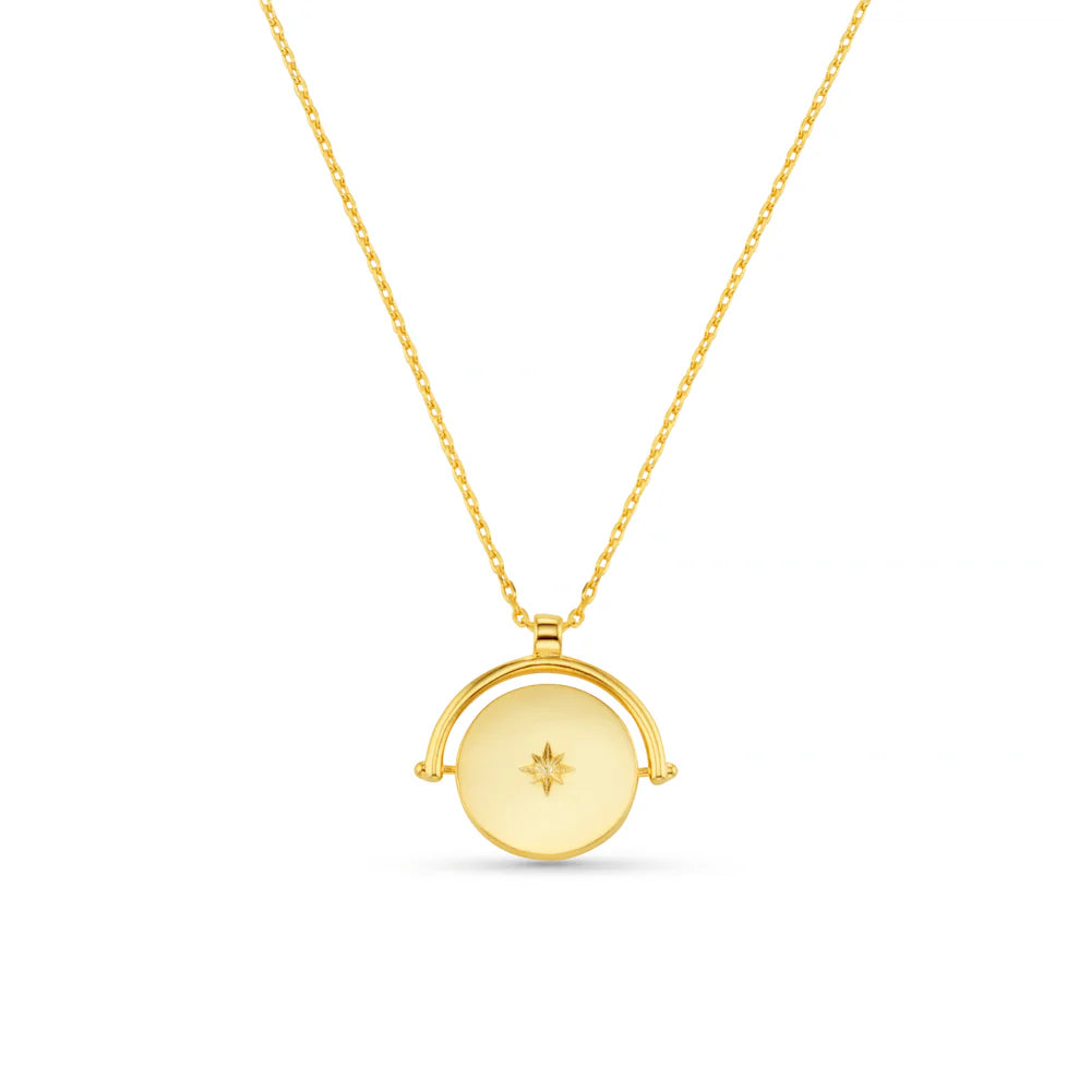Orelia - Starburst Coin Spinner Necklace