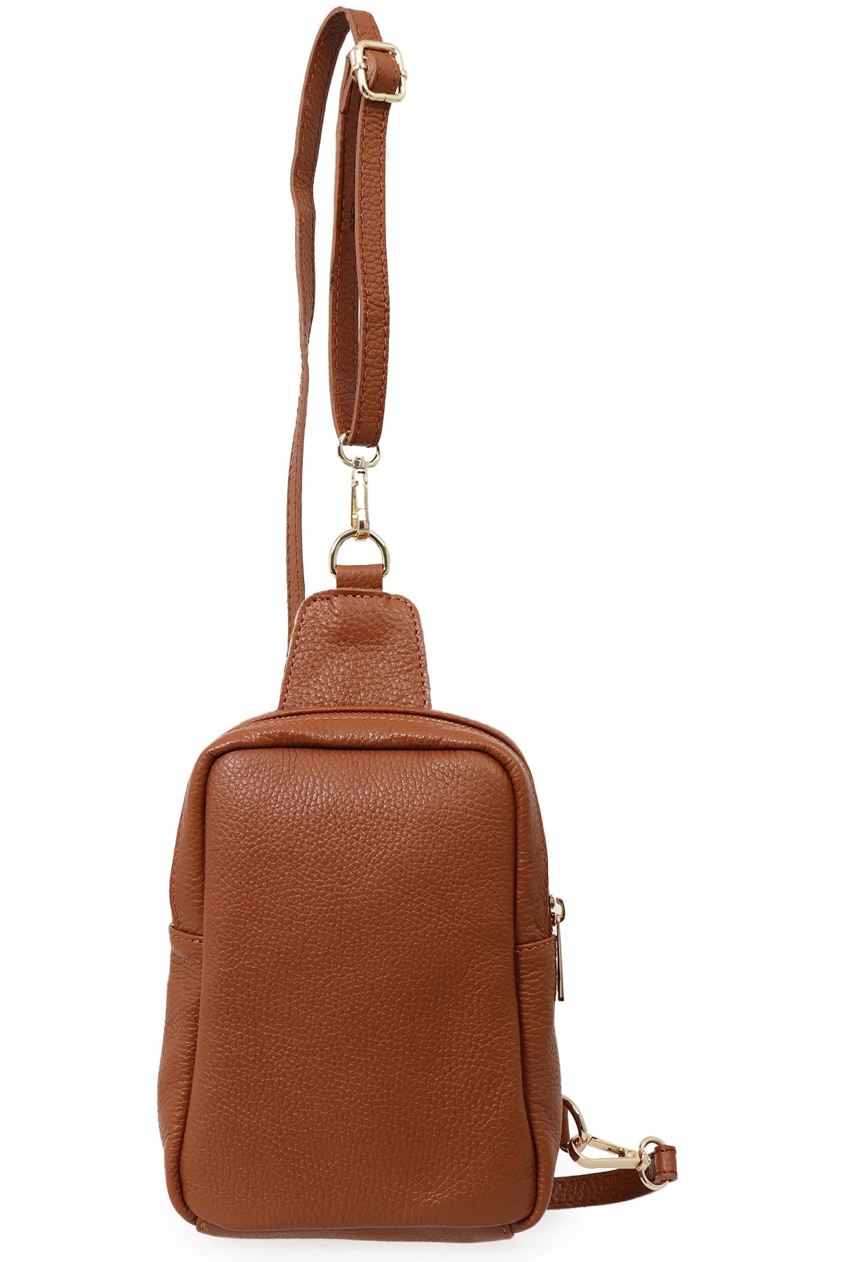 Italian Leather Sling Bag - Tan