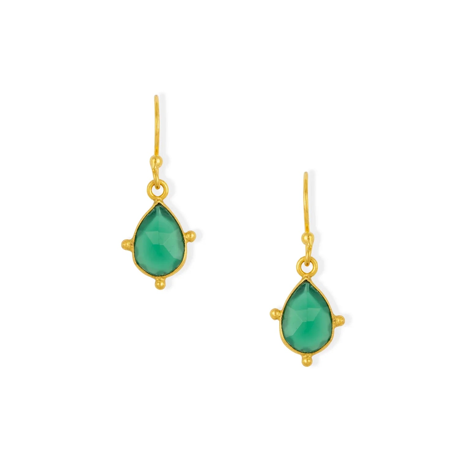 Ashiana London - Snowdrop Green Onyx Earrings