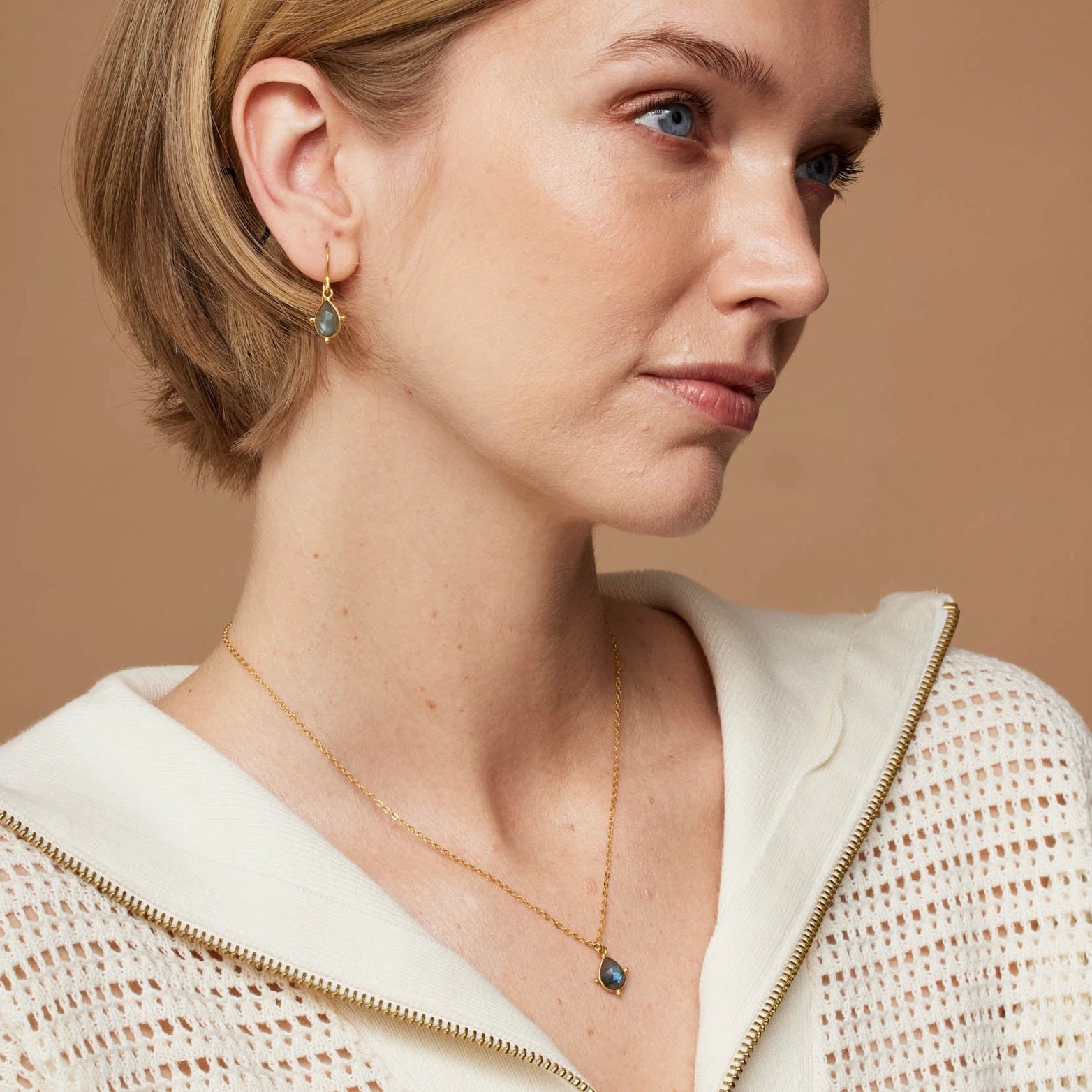 Ashiana London - Snowdrop Labradorite Earrings