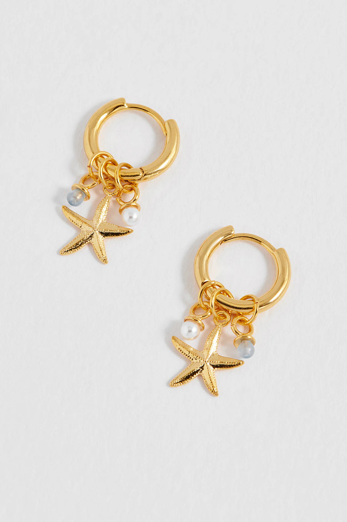 Estella Bartlett - Starfish Charm Hoops with Pearl