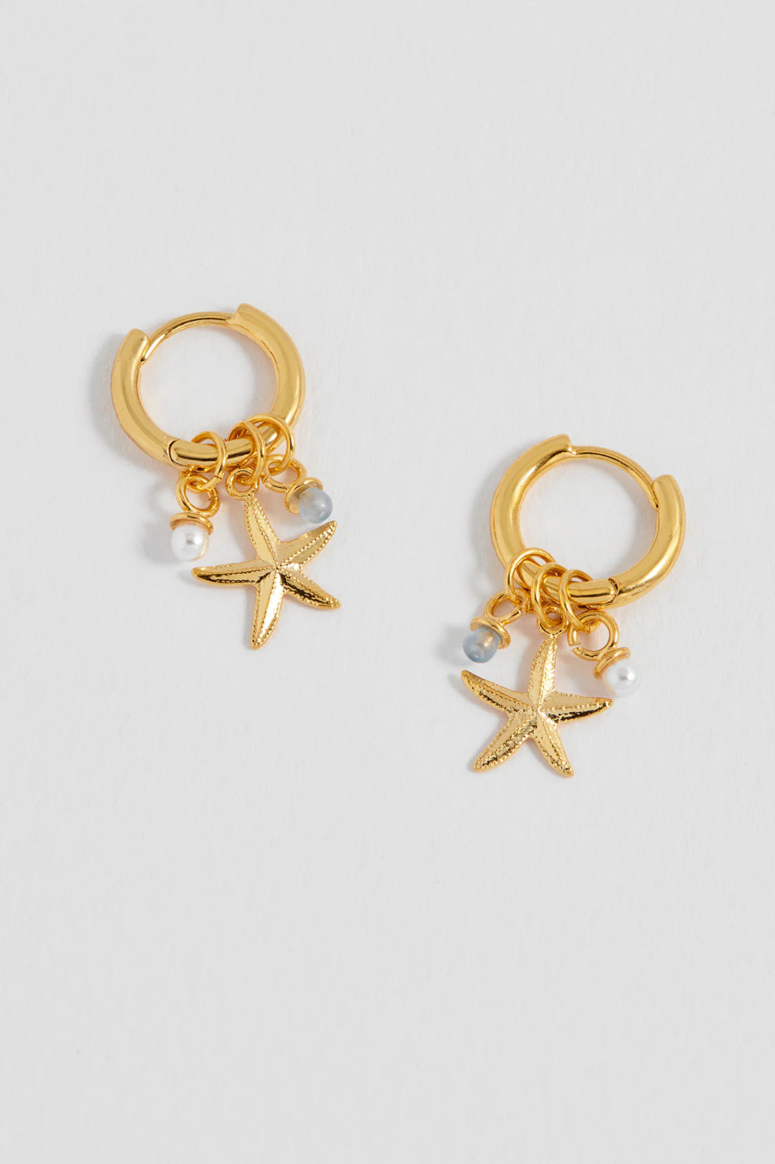 Estella Bartlett - Starfish Charm Hoops with Pearl
