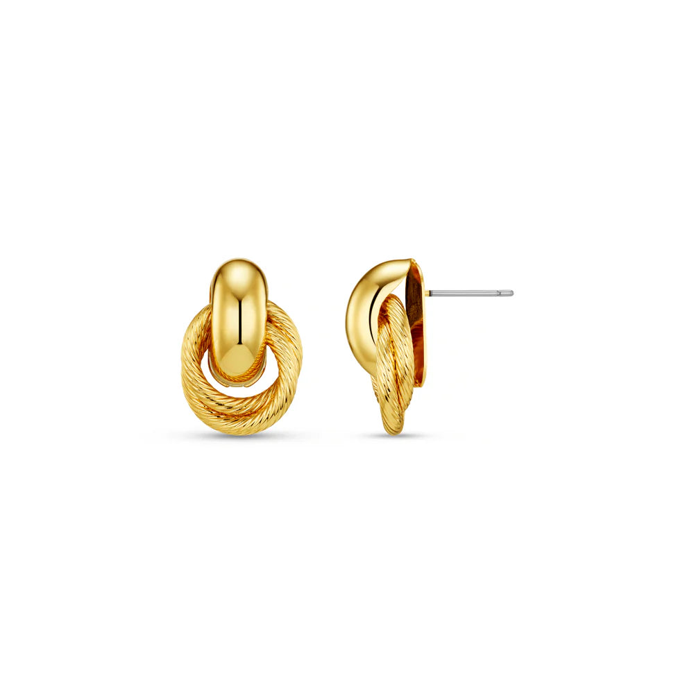 Orelia - Mini Textured Interlocking Earrings