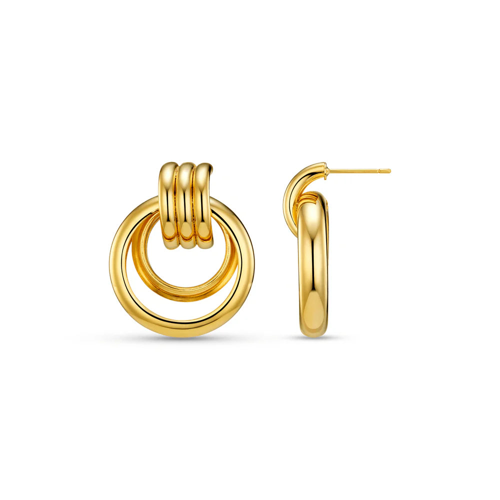 Orelia - Statement Open Interlocking Hoop Earrings