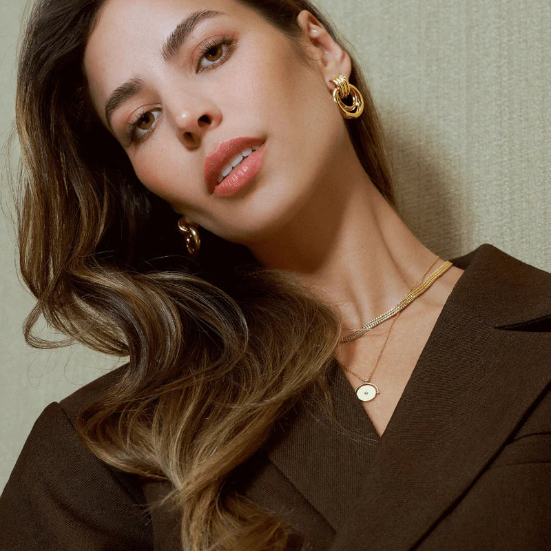Orelia - Statement Open Interlocking Hoop Earrings