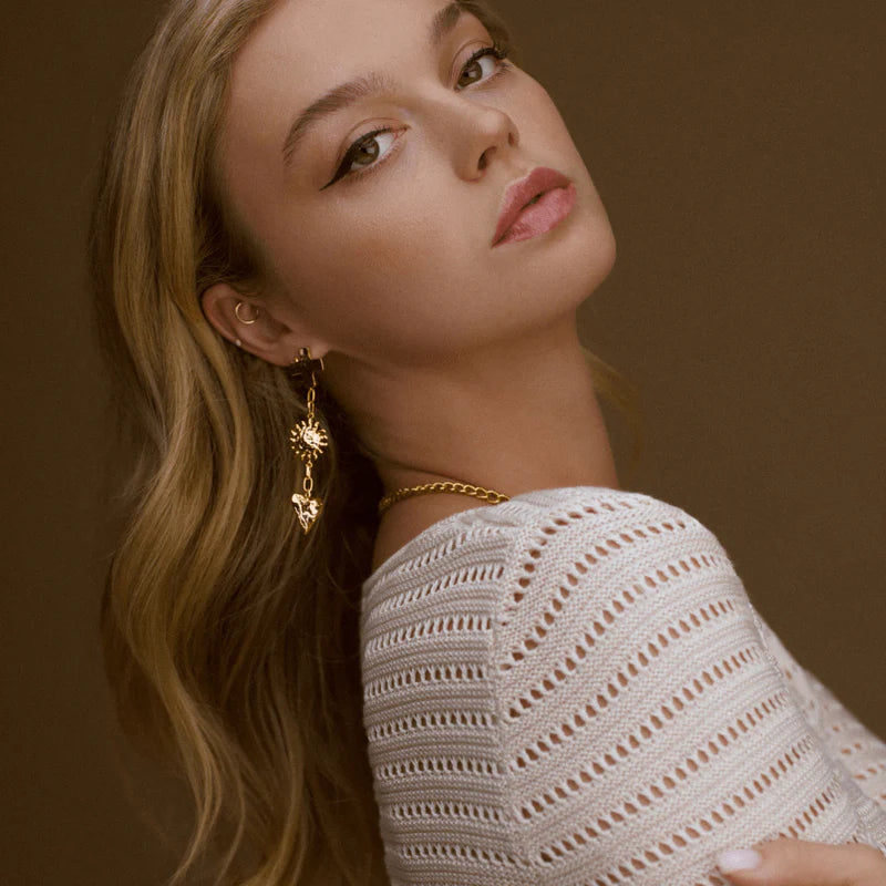 Orelia - Molten Statement Charm Drop Earrings