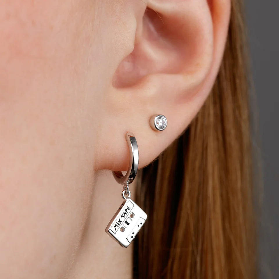 Scream Pretty - Mix Tape Charm Hoops - Gold Plated