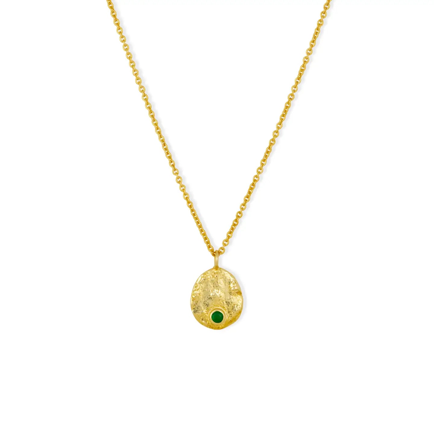 Ashiana - Venice Gold Coin Necklace Green