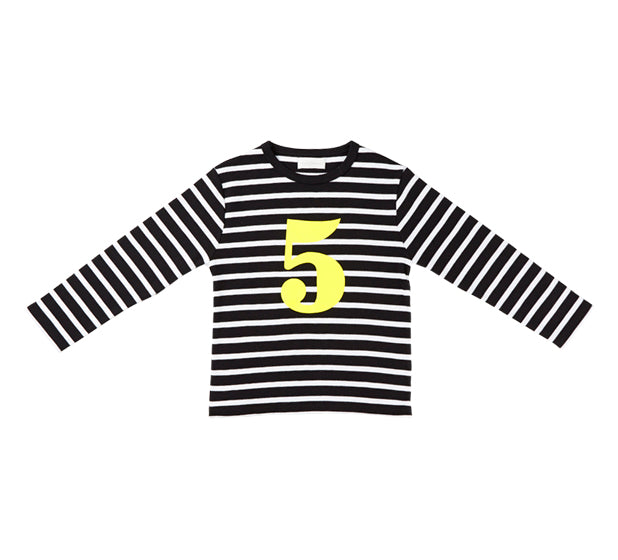 Black and White Breton Striped Age Top - Age 5