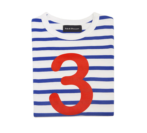French Blue and White Breton Striped Top - Age 3