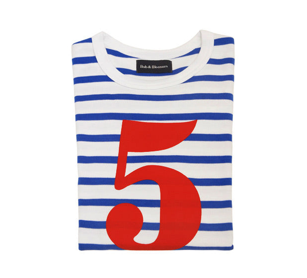 French Blue and White Breton Striped Top - Age 5