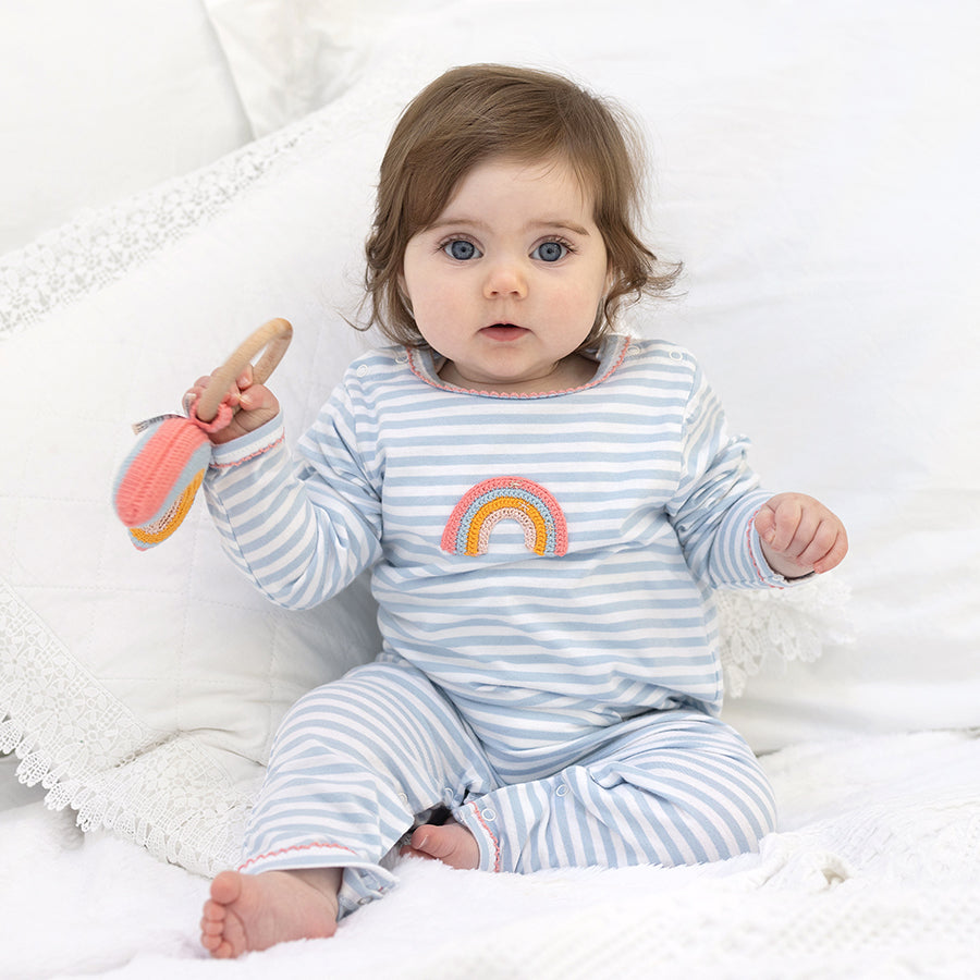 Crochet Rainbow - Cotton Baby Grow 6-12 Months