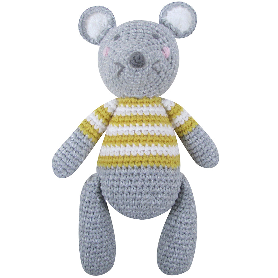 Crochet Mouse Rattle Toy - Albetta