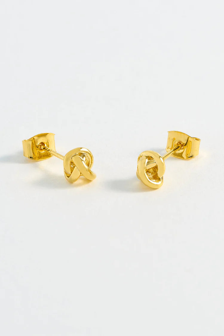 Knot Stud Earrings - Gold Plated