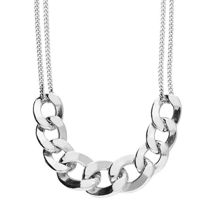 Sterling Silver mixed Curb Chain NeckLace