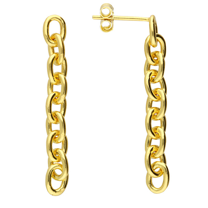 Cable Chain Link Earring - Gold