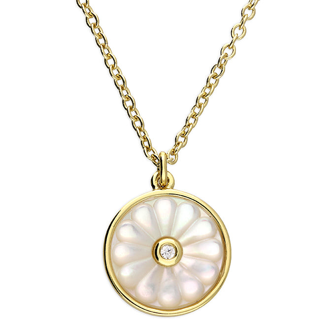 SS Mother of Pearl Flower Necklace