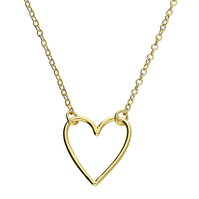 GP Sterling Silver Open Heart Necklace
