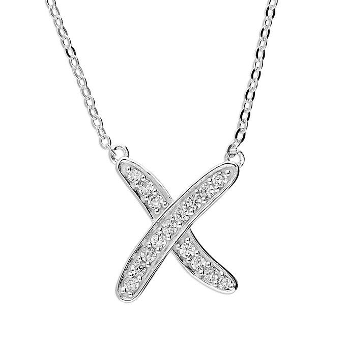 CZ Kiss Sterling Silver Necklace