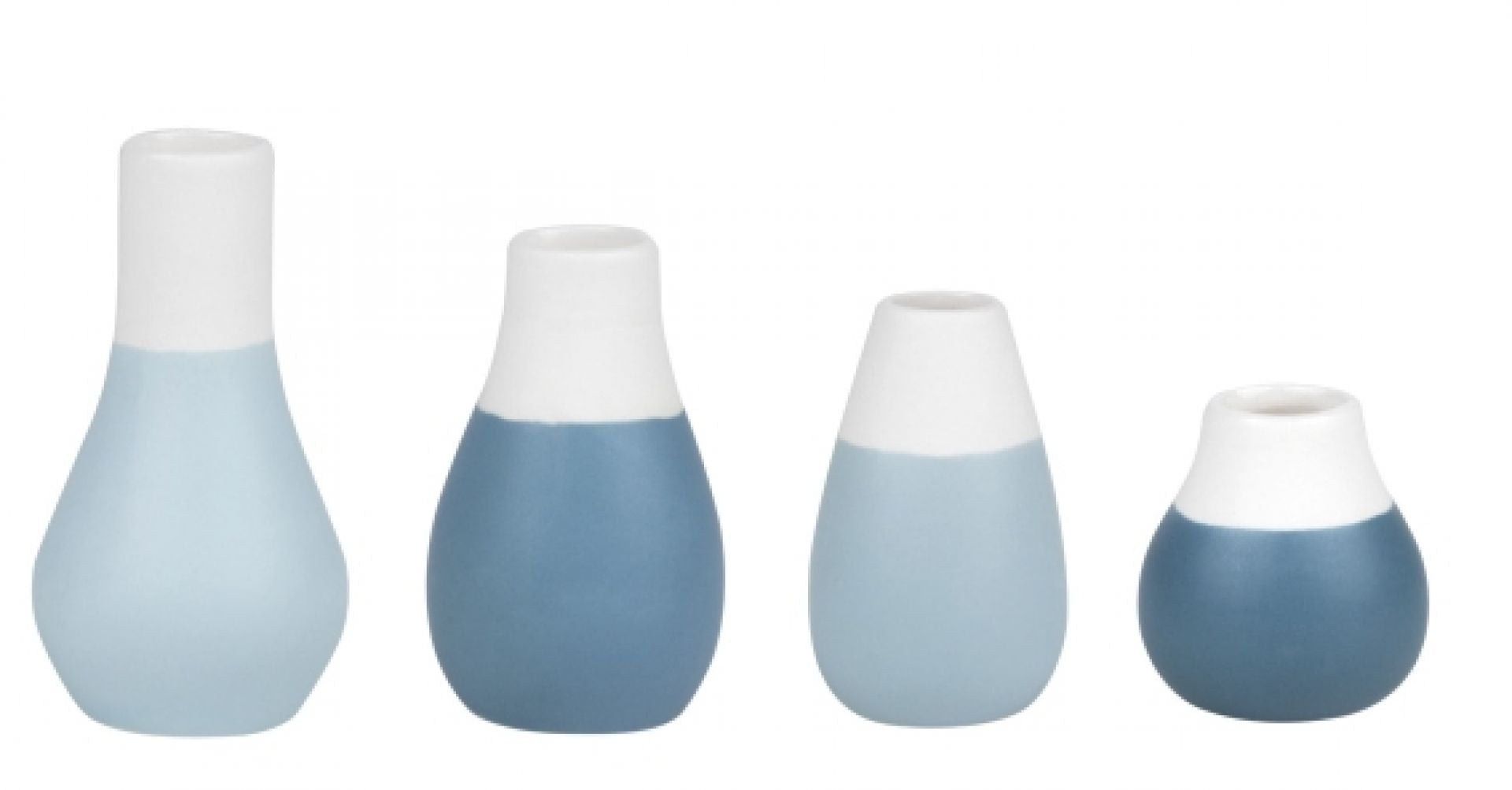 Mini Blue Pastel Vases - Set of 4