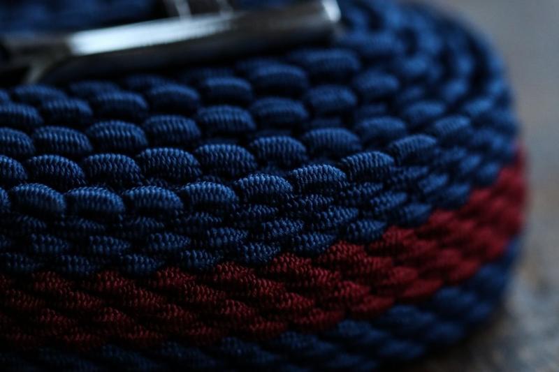 Blue / Burgundy Stripe  Woven Belt