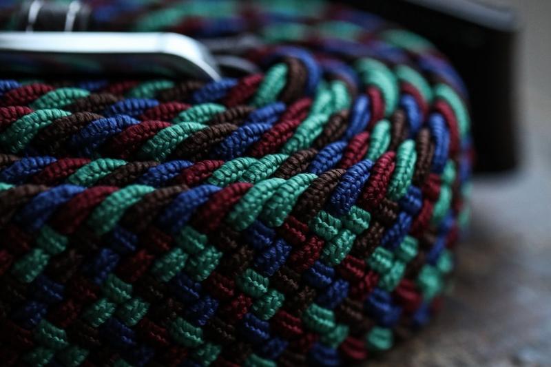 Blue / Green Zigzag  Woven Belt