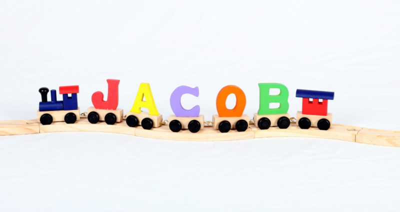 Coloured Wooden Train Alphabet & Carraiges