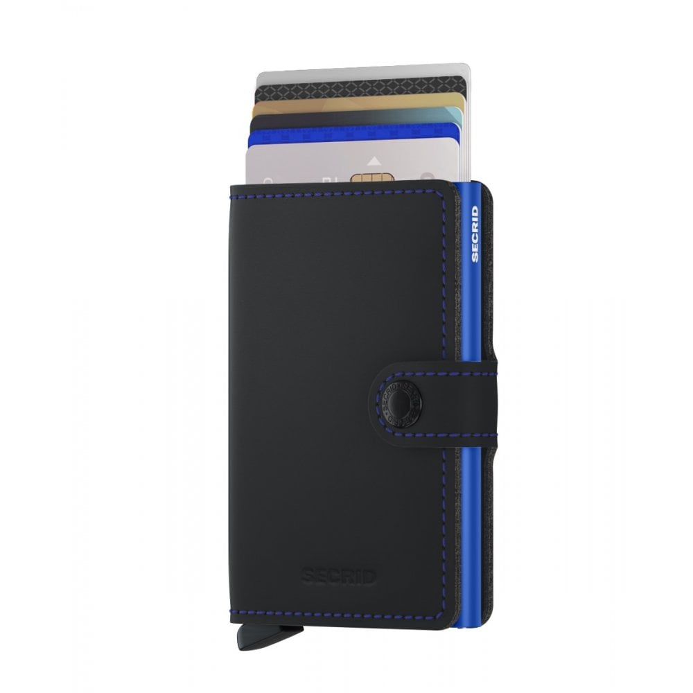 Secrid Miniwallet Matte Black and Blue