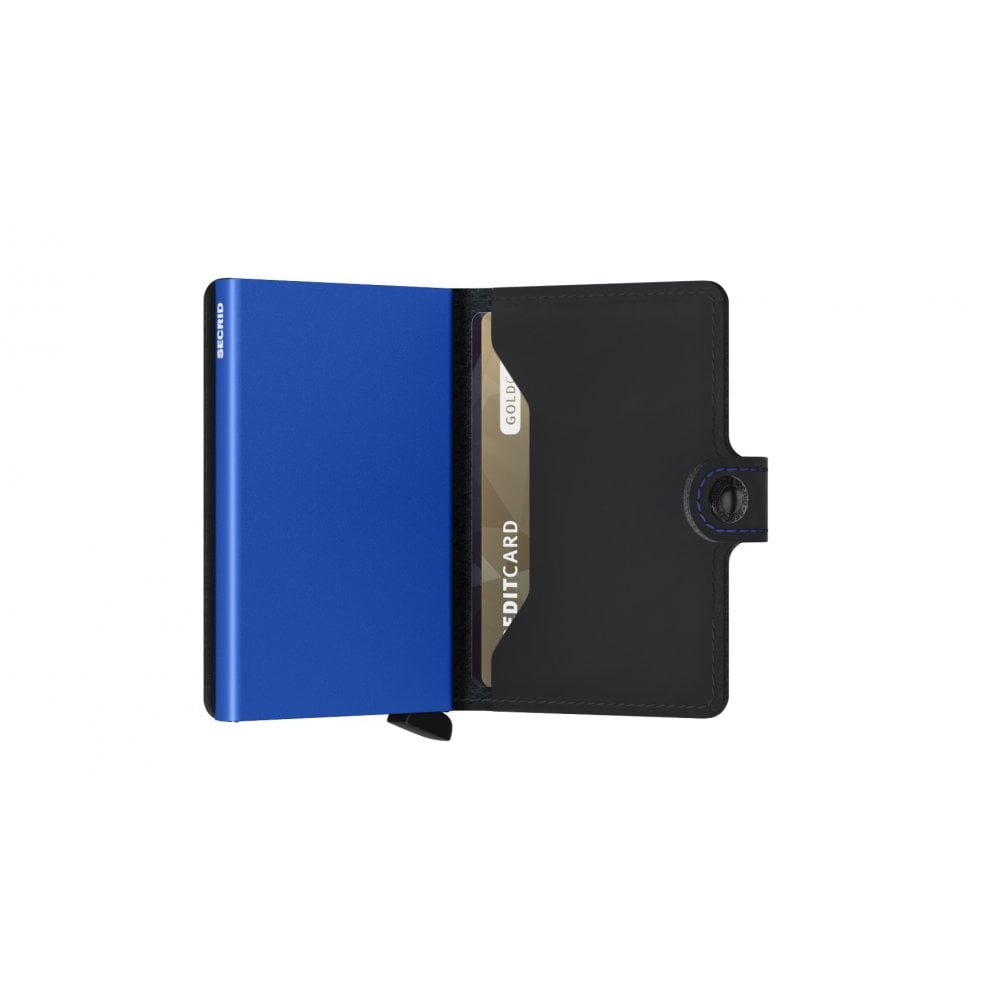 Secrid Miniwallet Matte Black and Blue