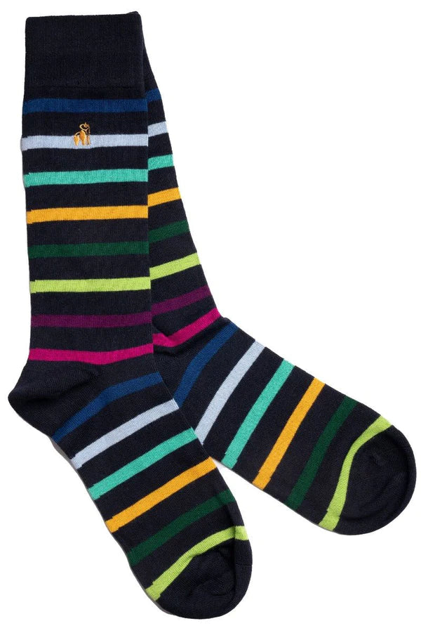 Swole Panda - Black Small Stripe Bamboo Socks